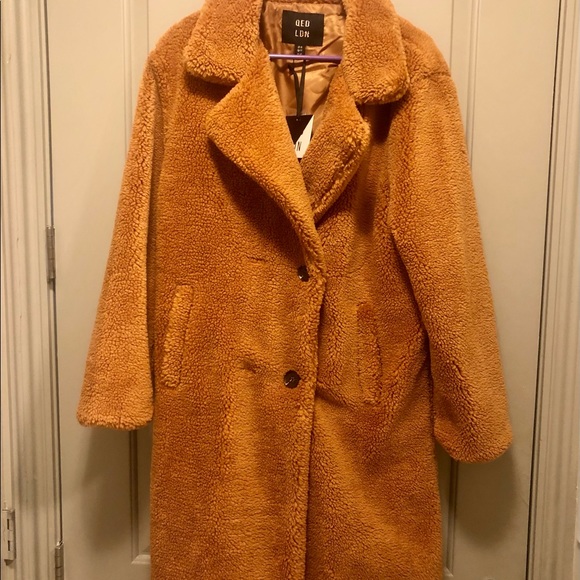Faux Fur Double Breasted Borg Coat - Picture 4 of 5